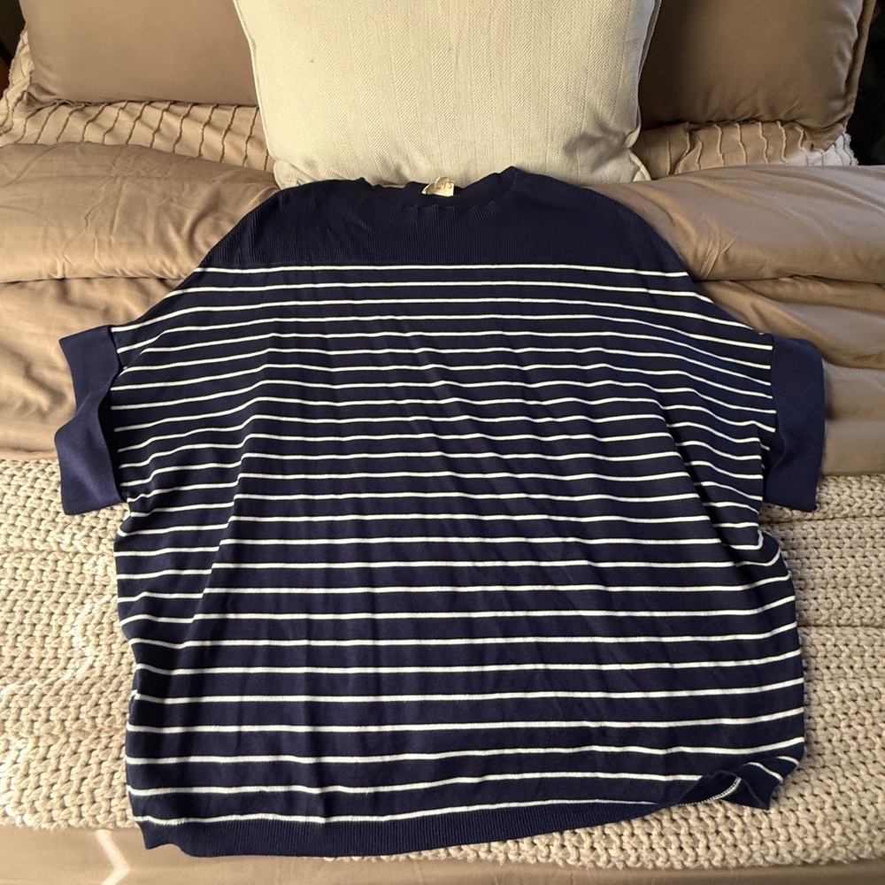 Ott Navy and White Striped Shirt